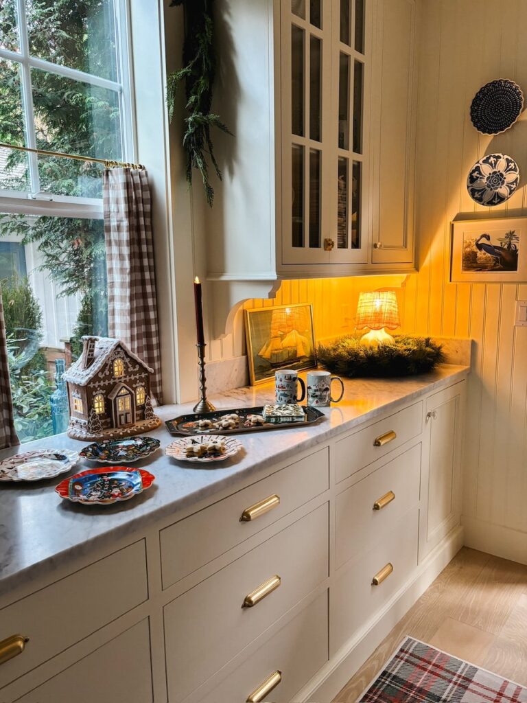 lighted gingerbread house simple cozy christmas kitchen decorating the inspired room