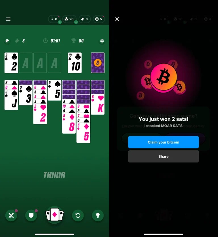 thndr bitcoin solitaire 2024 screens.png@webp