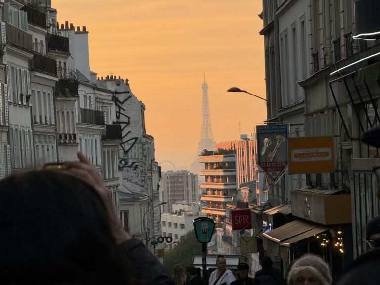 Sunset from the top of Rue de Belleville