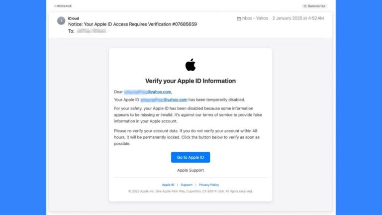 1 that apple id disabled message its a dangerous scam