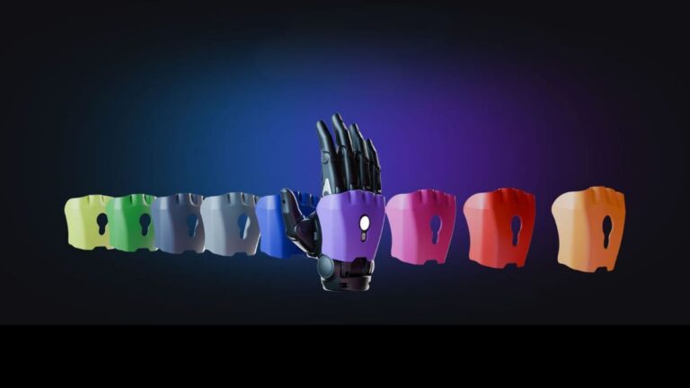 1 wireless waterproof bionic arm with 360 degree wrist rotation